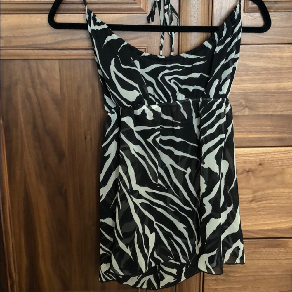 Eye-turning sheer black and cream halter top